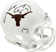 Earl Campbell Autographed Texas Longhorns White Speed Mini Helmet "HT 77" Beckett BAS Witness Stock #267465