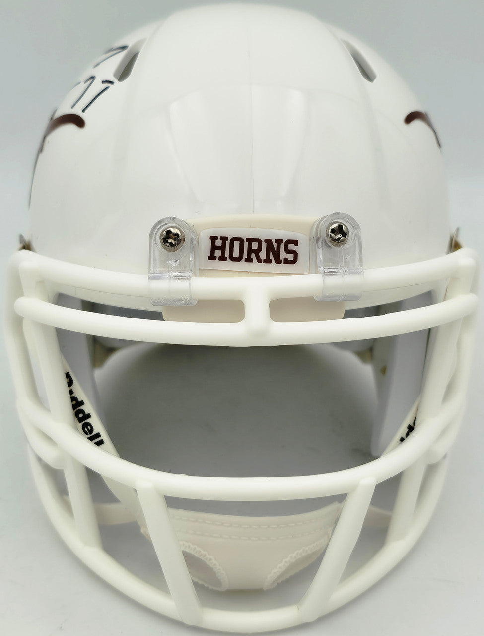 Earl Campbell Autographed Texas Longhorns White Speed Mini Helmet "HT 77" Beckett BAS Witness Stock #267465