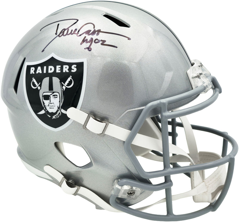 Dave Casper Autographed Oakland Raiders Silver Full Size Speed Replica Helmet "HOF 02" Beckett BAS Witness Stock #267480