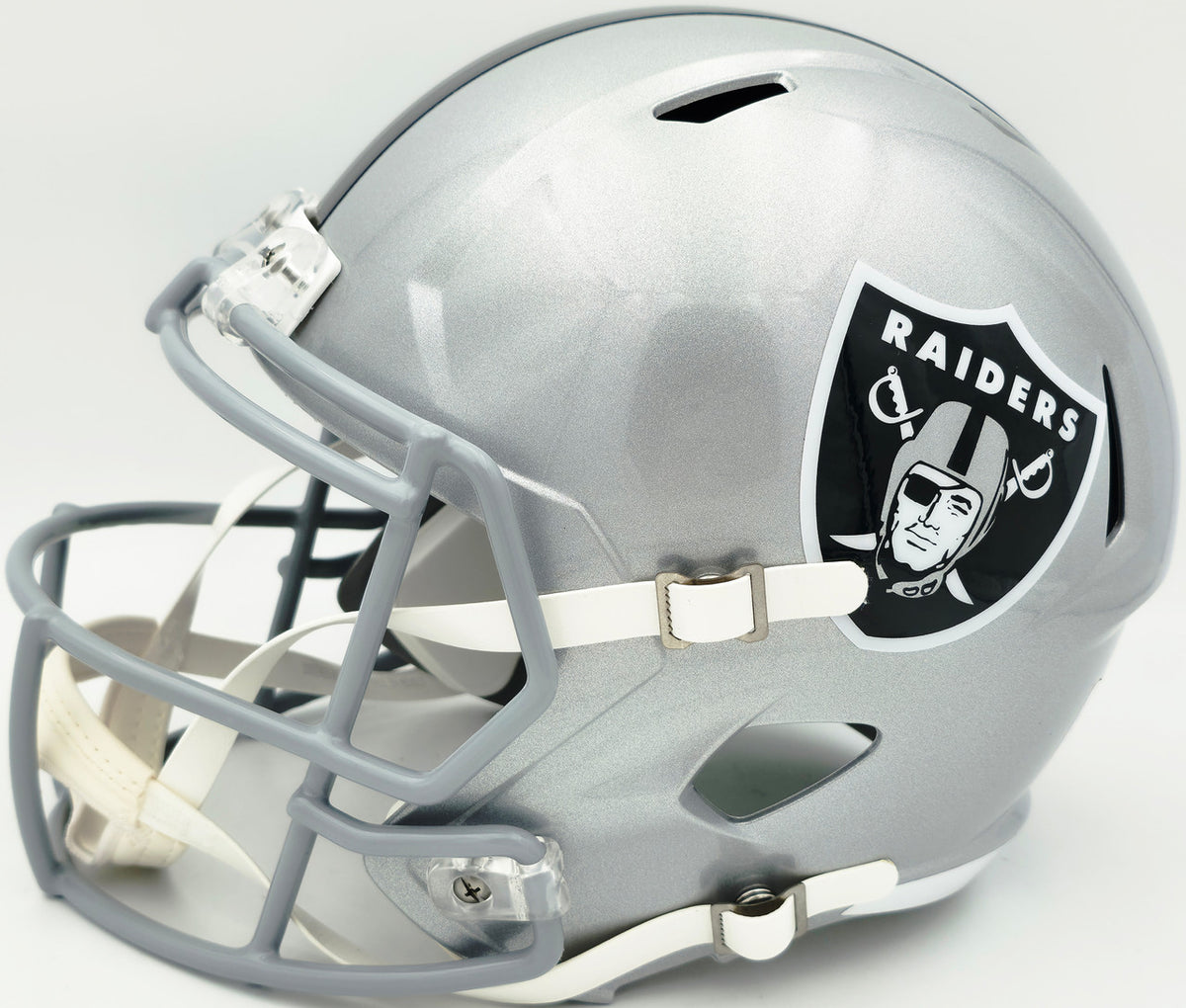 Dave Casper Autographed Oakland Raiders Silver Full Size Speed Replica Helmet "HOF 02" Beckett BAS Witness Stock #267480