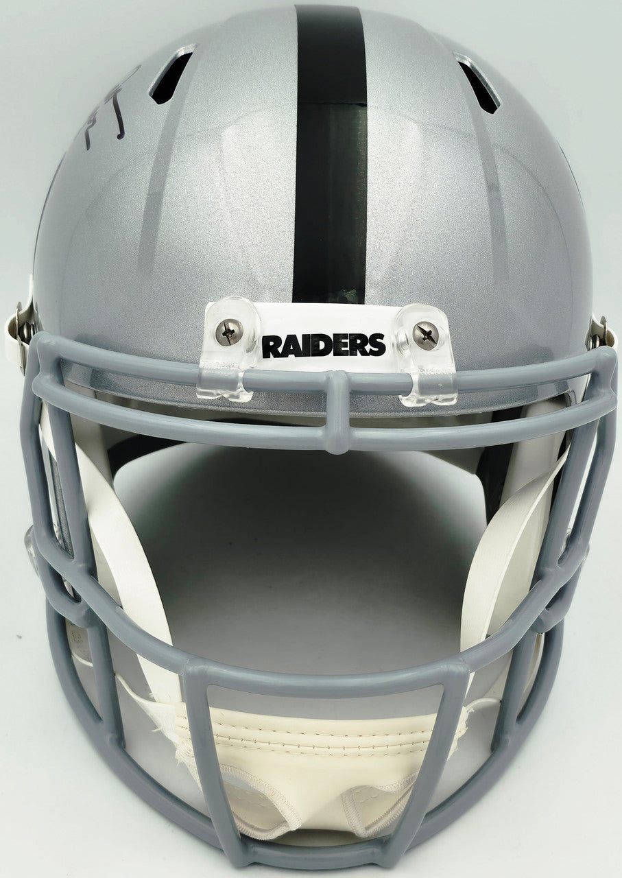 Dave Casper Autographed Oakland Raiders Silver Full Size Speed Replica Helmet "HOF 02" Beckett BAS Witness Stock #267480