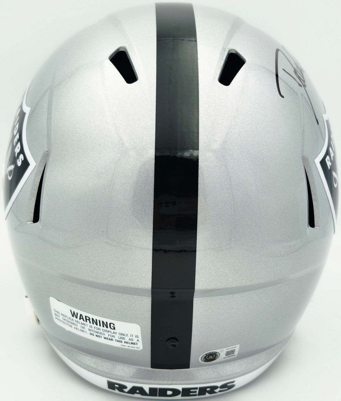Dave Casper Autographed Oakland Raiders Silver Full Size Speed Replica Helmet "HOF 02" Beckett BAS Witness Stock #267480