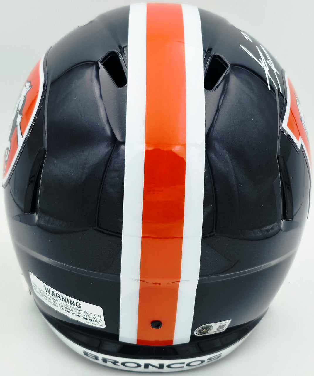 Steve Atwater Autographed Denver Broncos Blue Color Rush Full Size Speed Replica Helmet Beckett BAS Witness Stock #267481