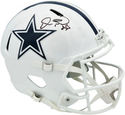 Dez Bryant Autographed Dallas Cowboys White 2022 Alternate Full Size Speed Replica Helmet Beckett BAS Witness Stock #267499