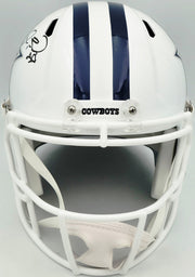 Dez Bryant Autographed Dallas Cowboys White 2022 Alternate Full Size Speed Replica Helmet Beckett BAS Witness Stock #267499