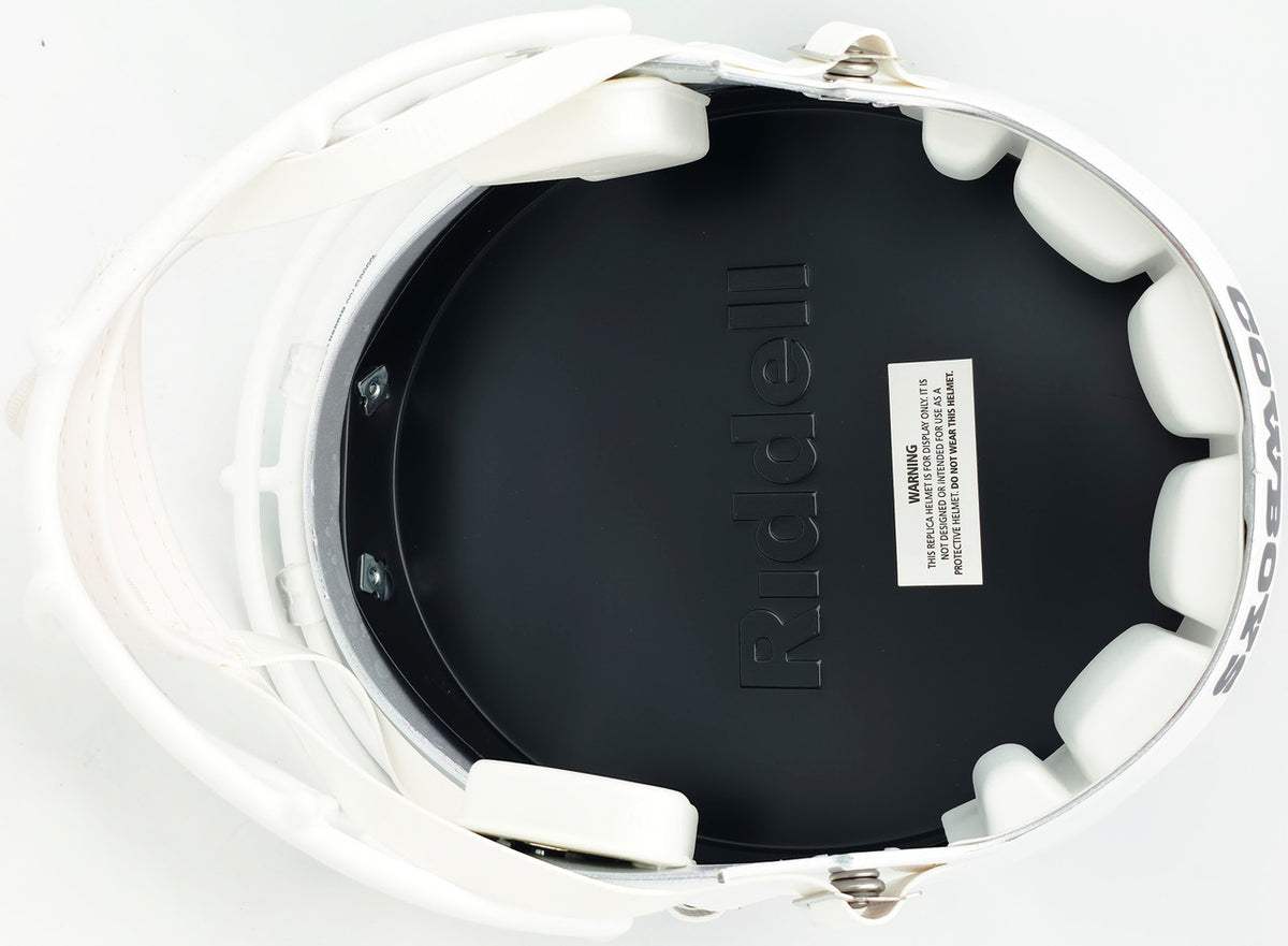 Dez Bryant Autographed Dallas Cowboys White 2022 Alternate Full Size Speed Replica Helmet Beckett BAS Witness Stock #267499