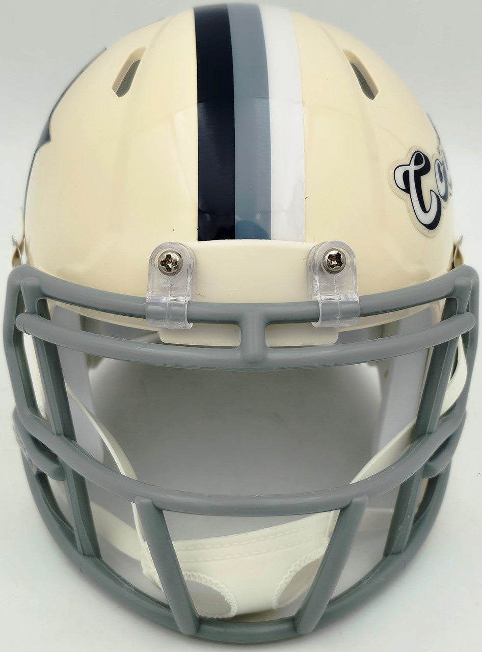 Dez Bryant Autographed Dallas Cowboys Cream Retro Speed Mini Helmet Beckett BAS Witness Stock #267500