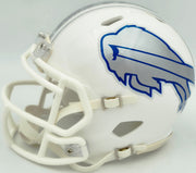 Bruce Smith Autographed Buffalo Bills White Rivalries Speed Mini Helmet Beckett BAS Witness Stock #267552