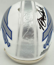 Bruce Smith Autographed Buffalo Bills White Rivalries Speed Mini Helmet Beckett BAS Witness Stock #267552