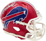 Bruce Smith Autographed Buffalo Bills Red 1987-2001 Throwback Speed Mini Helmet Beckett BAS Witness Stock #267553