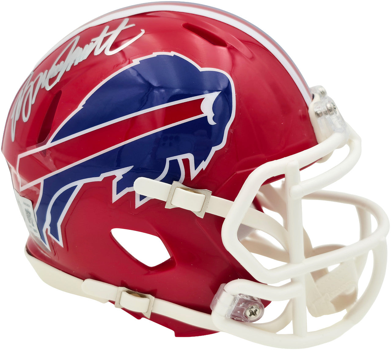 Bruce Smith Autographed Buffalo Bills Red 1987-2001 Throwback Speed Mini Helmet Beckett BAS Witness Stock #267553
