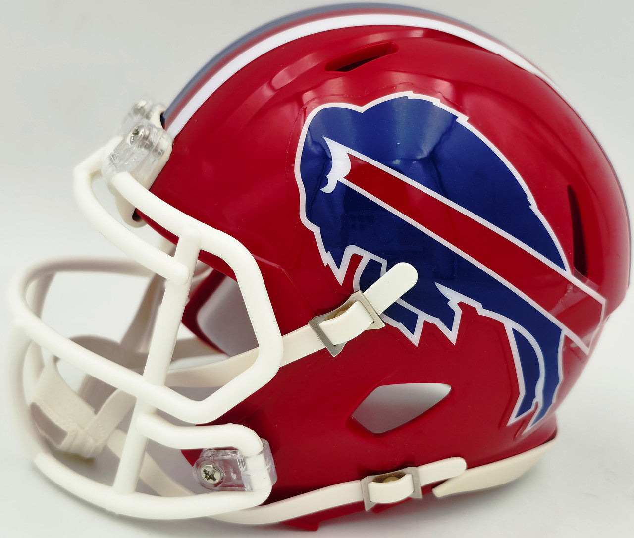 Bruce Smith Autographed Buffalo Bills Red 1987-2001 Throwback Speed Mini Helmet Beckett BAS Witness Stock #267553