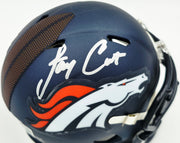 Jay Cutler Autographed Denver Broncos Blue Speed Mini Helmet Beckett BAS Witness Stock #267556