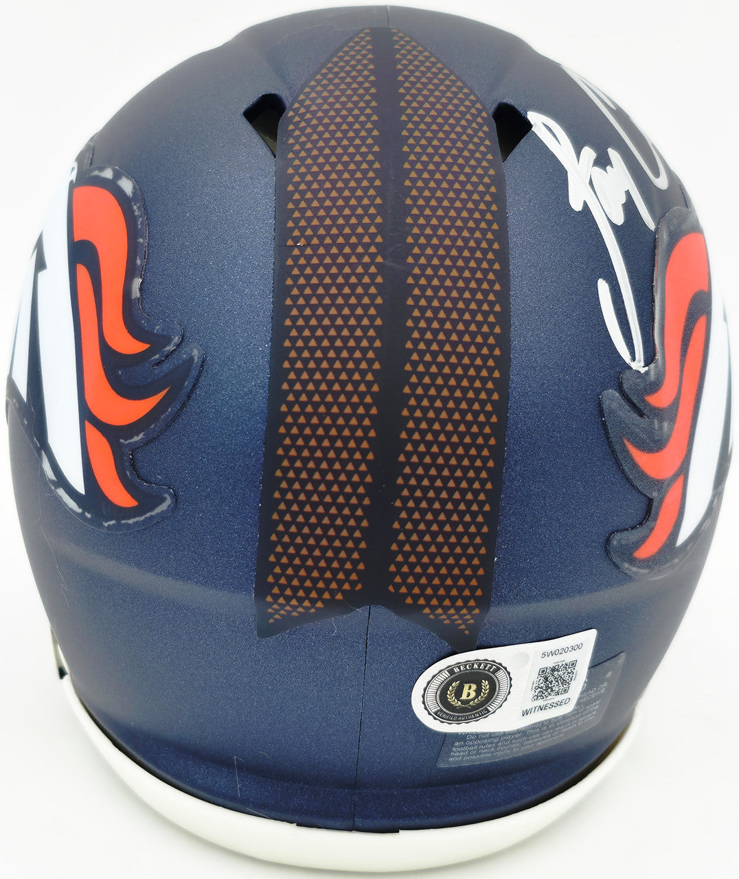 Jay Cutler Autographed Denver Broncos Blue Speed Mini Helmet Beckett BAS Witness Stock #267556