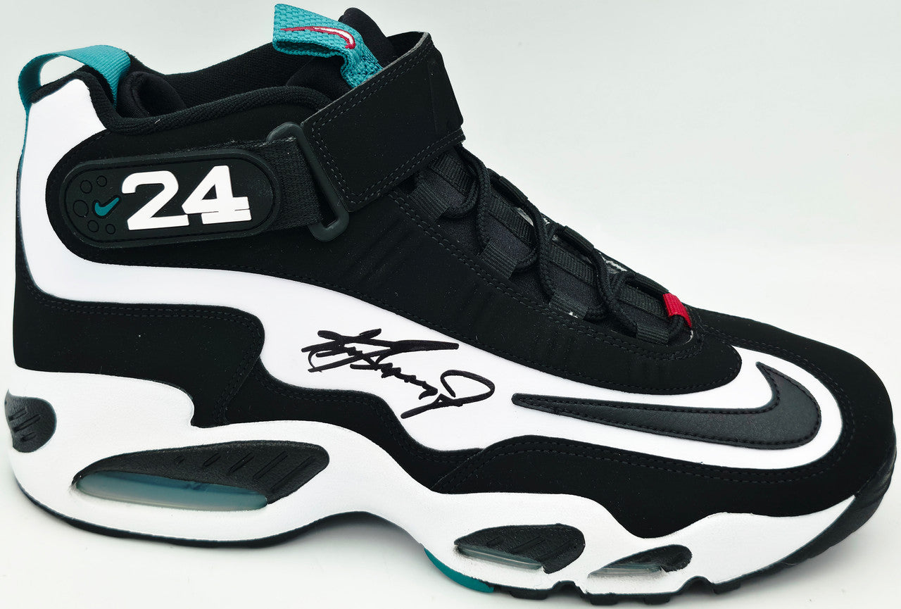 Ken Griffey Jr. Autographed White & Black Nike Air Griffey Max 1 Shoes Seattle Mariners Size 11.5 Beckett BAS Witness Stock #267479