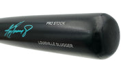 Ken Griffey Jr. Autographed Black Louisville Slugger Pro Stock Bat Seattle Mariners Beckett BAS Witness Stock #267489