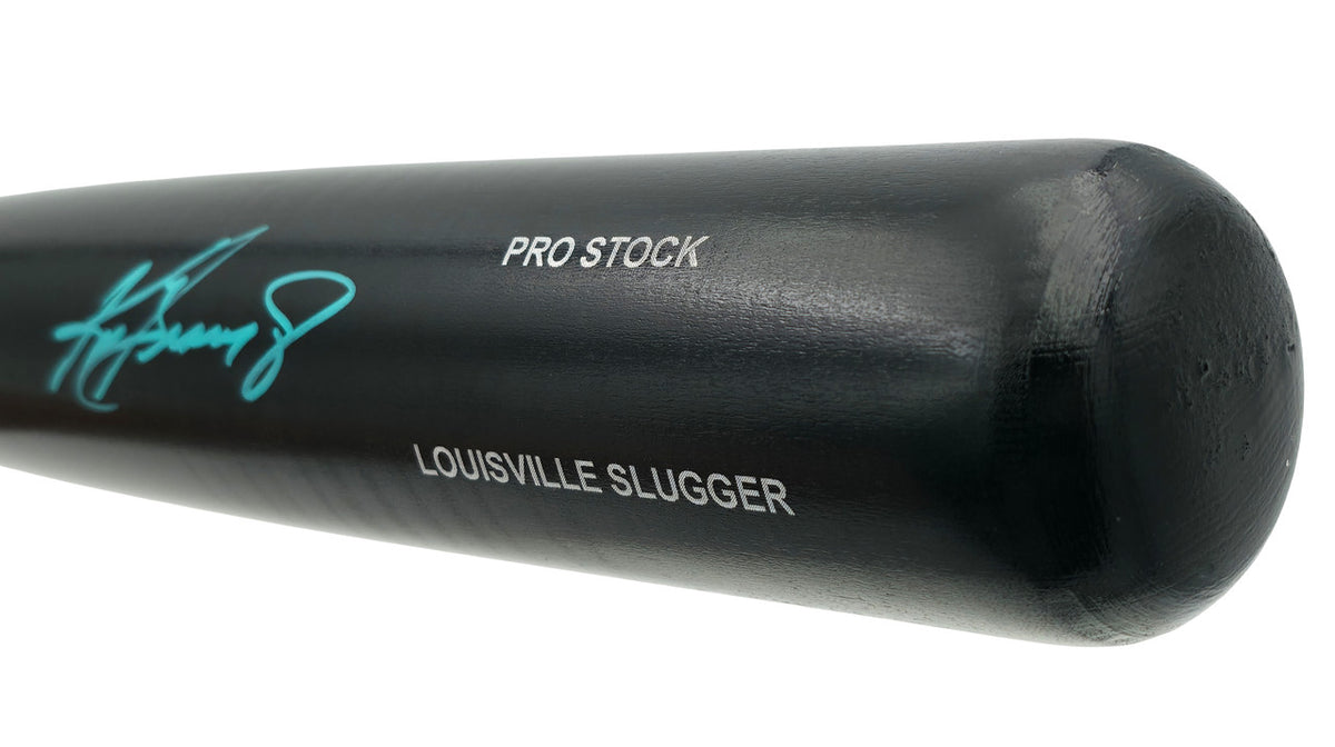 Ken Griffey Jr. Autographed Black Louisville Slugger Pro Stock Bat Seattle Mariners Beckett BAS Witness Stock #267489