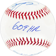 Sammy Sosa Autographed Official MLB Baseball Chicago Cubs "609 HR & 98 NL MVP" Beckett BAS Witness Stock #267422