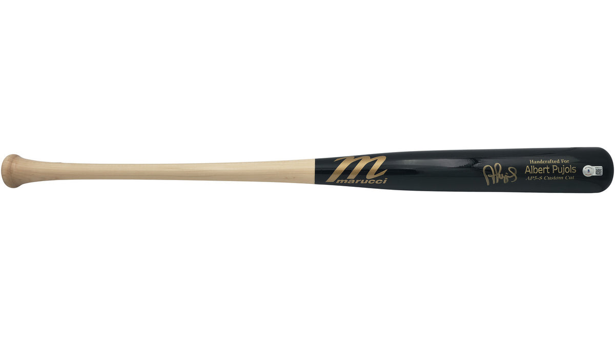 Albert Pujols Autographed Black Marucci Player Model Baseball Bat St. Louis Cardinals Beckett BAS Witness Stock #252445