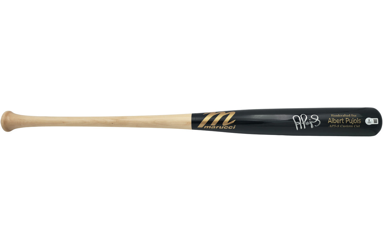 Albert Pujols Autographed Black Marucci Player Model Baseball Bat St. Louis Cardinals Beckett BAS Witness Stock #252446