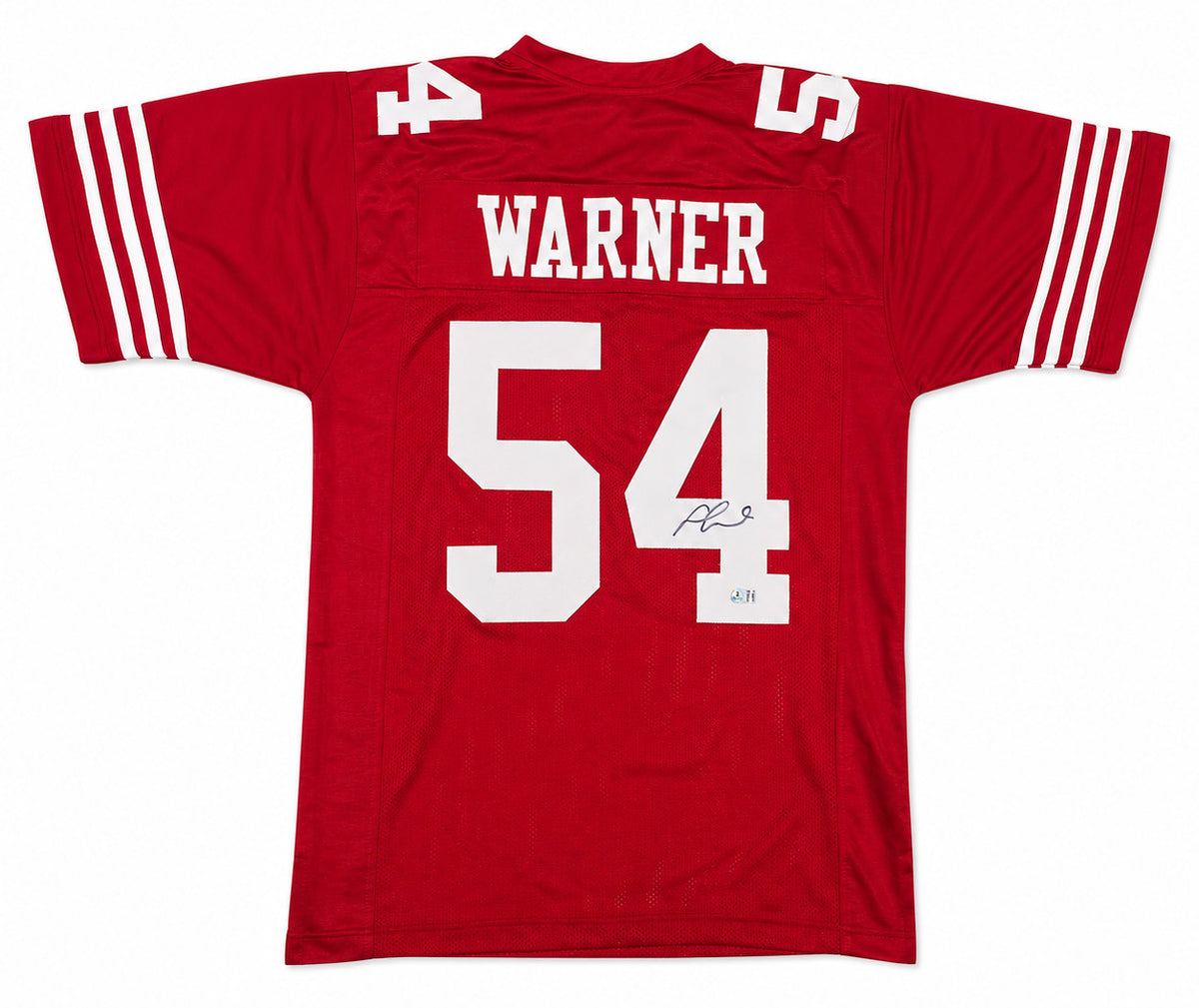 San Francisco 49ers Fred Warner Autographed Red Jersey Beckett BAS QR Stock #267461