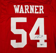 San Francisco 49ers Fred Warner Autographed Red Jersey Beckett BAS QR Stock #267461