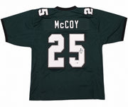 Philadelphia Eagles LeSean McCoy Autographed Green Jersey JSA Witness Stock #267436
