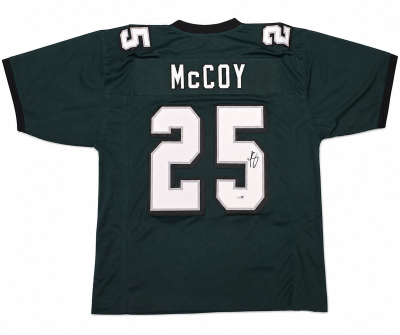 Philadelphia Eagles LeSean McCoy Autographed Green Jersey JSA Witness Stock #267436