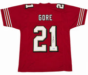 San Francisco 49ers Frank Gore Autographed Red Jersey Beckett BAS Witness Stock #267388