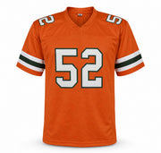Miami Hurricanes Ray Lewis Autographed Orange Jersey JSA Witness Stock #267397
