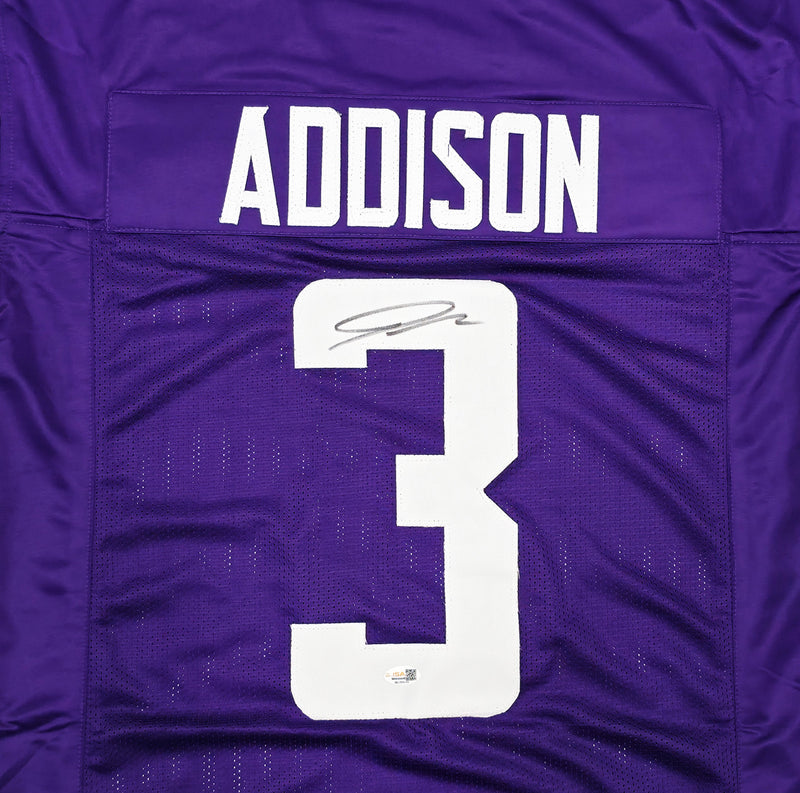 Minnesota Vikings Jordan Addison Autographed Purple Jersey JSA Witness Stock #267429