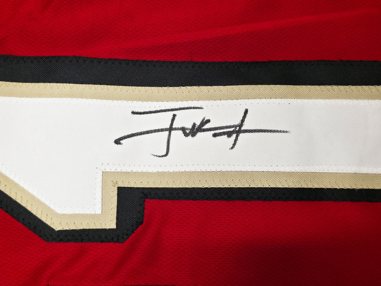 San Francisco 49ers Frank Gore Autographed Red Jersey Beckett BAS Witness Stock #267389