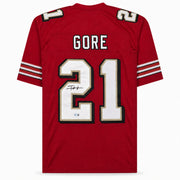 San Francisco 49ers Frank Gore Autographed Red Jersey Beckett BAS Witness Stock #267391