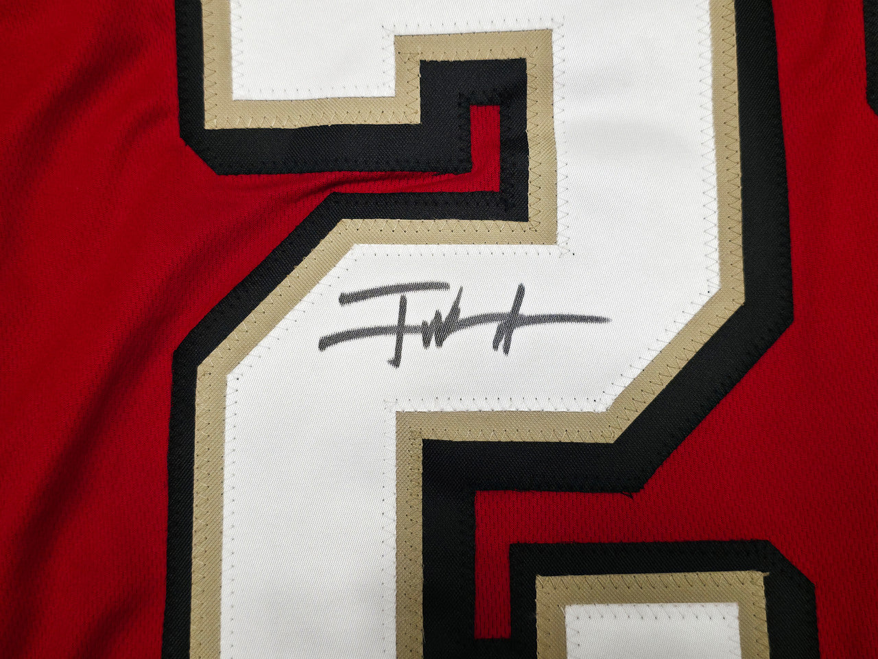 San Francisco 49ers Frank Gore Autographed Red Jersey Beckett BAS Witness Stock #267391
