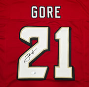 San Francisco 49ers Frank Gore Autographed Red Jersey Beckett BAS Witness Stock #267390
