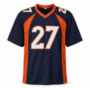Denver Broncos Steve Atwater Autographed Blue Jersey Beckett BAS Witness Stock #267466