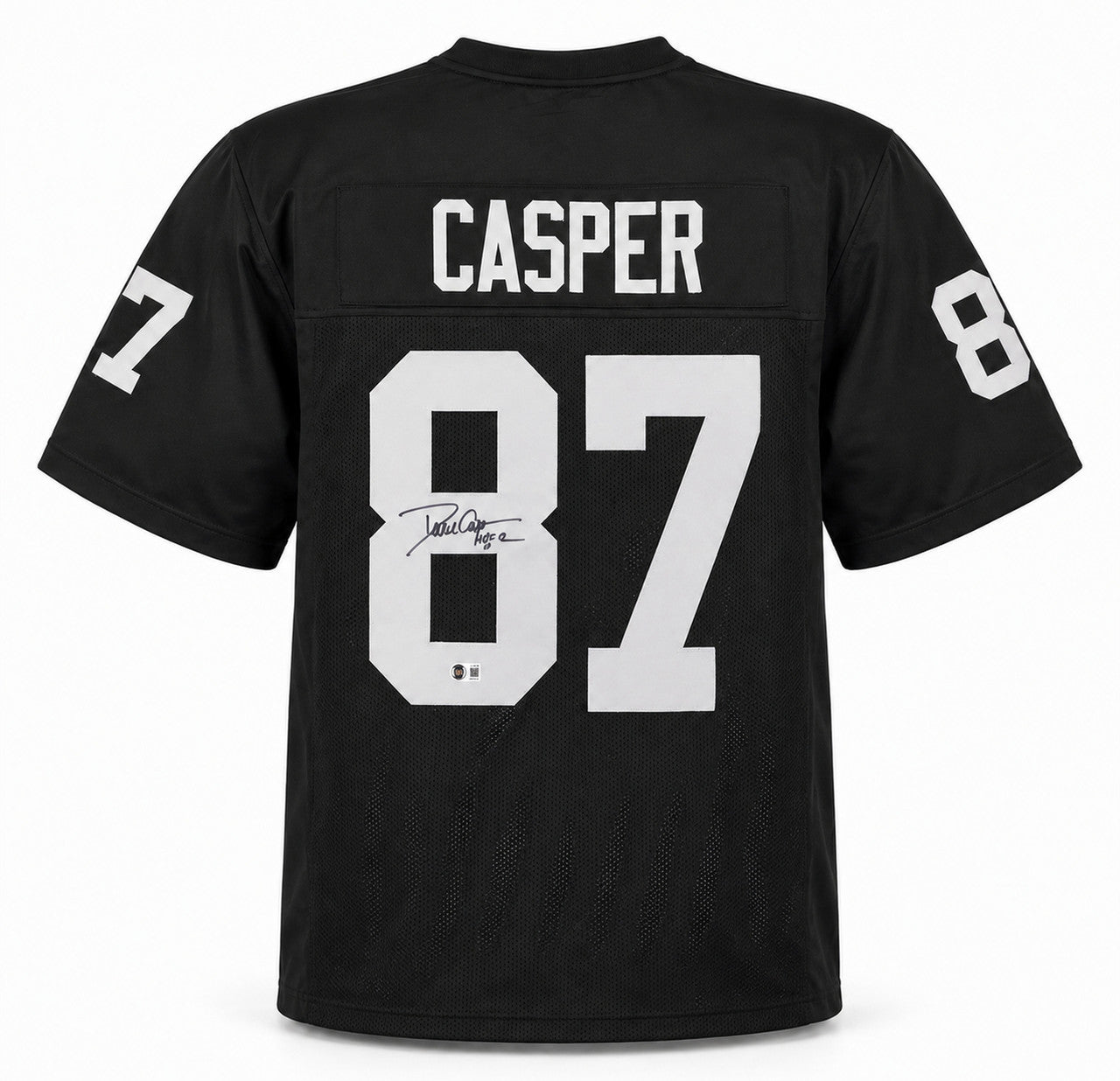 Oakland Raiders Dave Casper Autographed Black Jersey "HOF 02" Beckett BAS Witness Stock #267462