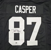 Oakland Raiders Dave Casper Autographed Black Jersey "HOF 02" Beckett BAS Witness Stock #267462