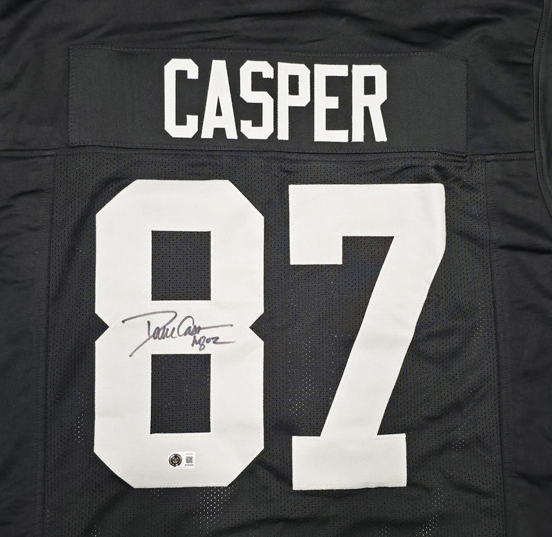 Oakland Raiders Dave Casper Autographed Black Jersey "HOF 02" Beckett BAS Witness Stock #267462