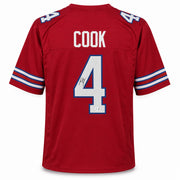 Buffalo Bills James Cook Autographed Red Jersey Beckett BAS Witness Stock #267405