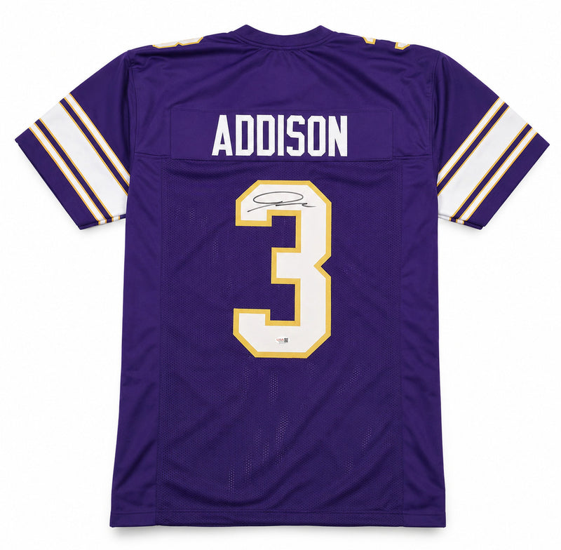 Minnesota Vikings Jordan Addison Autographed Purple Jersey JSA Witness Stock #267431