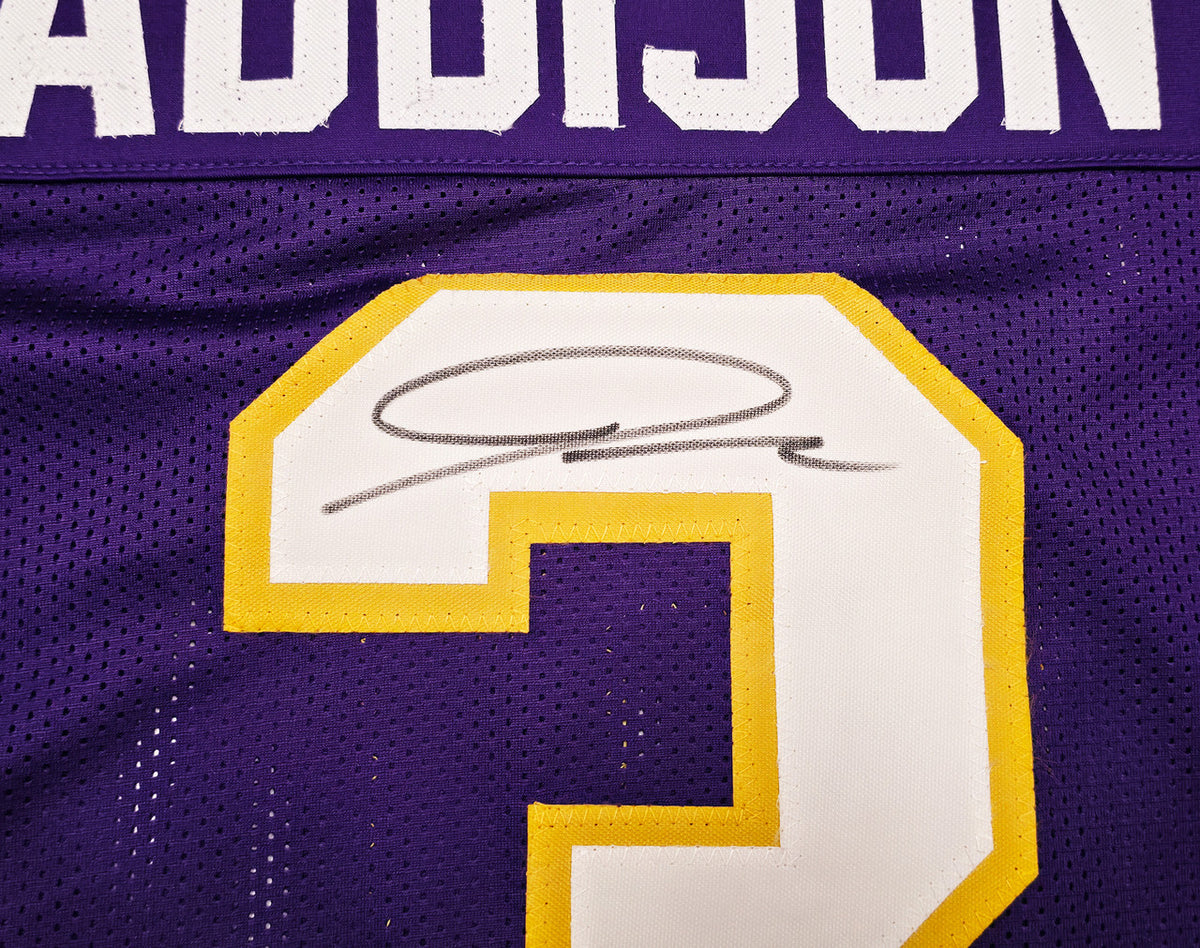 Minnesota Vikings Jordan Addison Autographed Purple Jersey JSA Witness Stock #267431