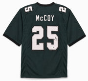 Philadelphia Eagles LeSean McCoy Autographed Green Jersey Beckett BAS Witness Stock #267437