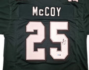 Philadelphia Eagles LeSean McCoy Autographed Green Jersey Beckett BAS Witness Stock #267437