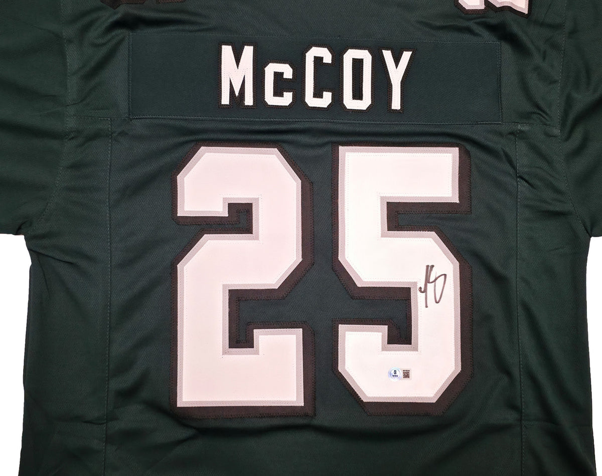Philadelphia Eagles LeSean McCoy Autographed Green Jersey Beckett BAS Witness Stock #267437