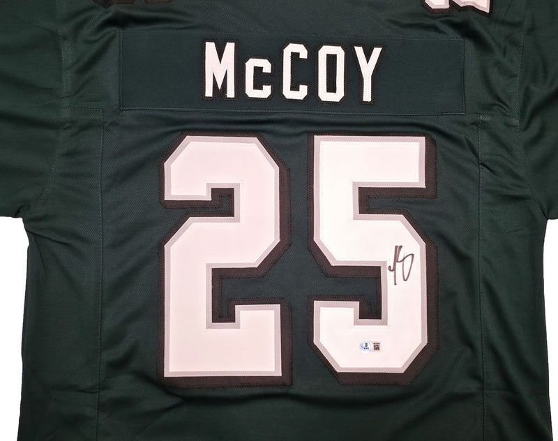 Philadelphia Eagles LeSean McCoy Autographed Green Jersey Beckett BAS Witness Stock #267437
