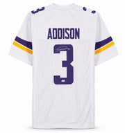 Minnesota Vikings Jordan Addison Autographed White Jersey JSA Witness Stock #267432