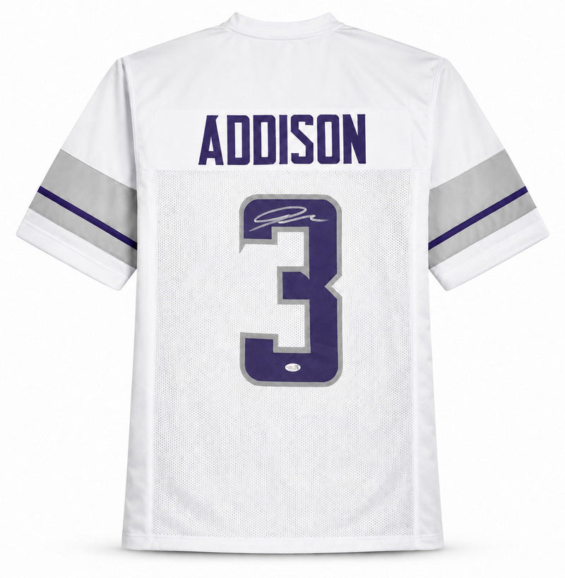 Minnesota Vikings Jordan Addison Autographed White Jersey JSA Witness Stock #267433