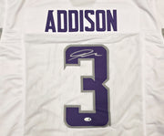 Minnesota Vikings Jordan Addison Autographed White Jersey JSA Witness Stock #267433