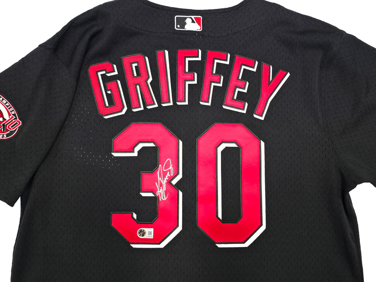 Cincinnati Reds Ken Griffey Jr. Autographed Black Authentic Mitchell & Ness Authentic BP Jersey Size 44 Beckett BAS Witness Stock #267477